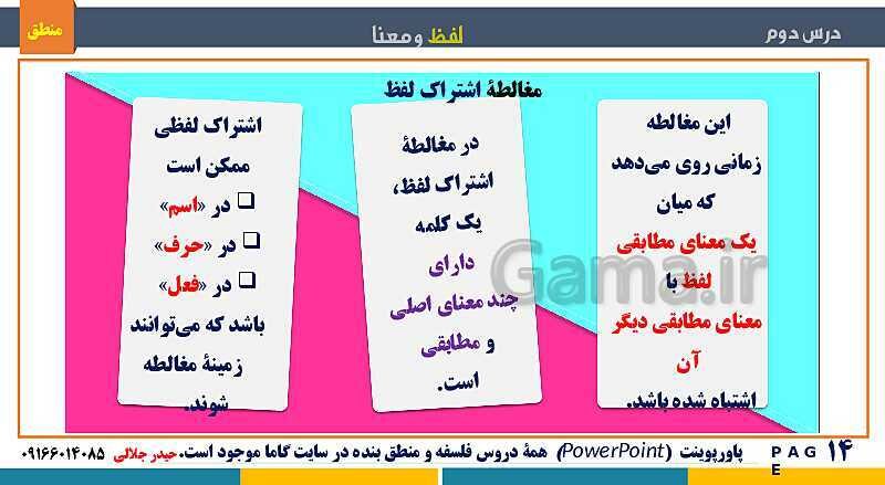 پاورپوینت تدریس منطق دهم انسانی | درس 2: لفظ و معنا- پیش نمایش