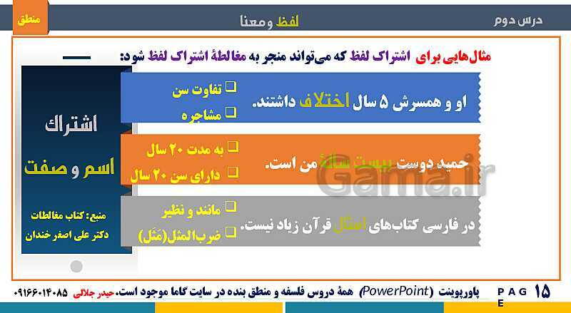 پاورپوینت تدریس منطق دهم انسانی | درس 2: لفظ و معنا- پیش نمایش