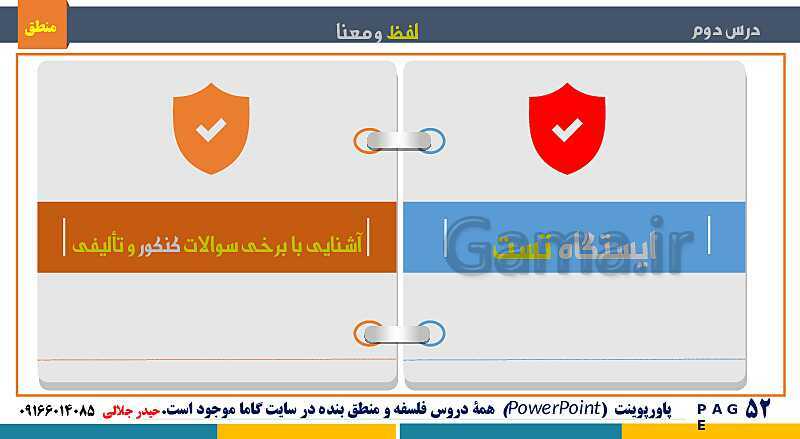 پاورپوینت تدریس منطق دهم انسانی | درس 2: لفظ و معنا- پیش نمایش