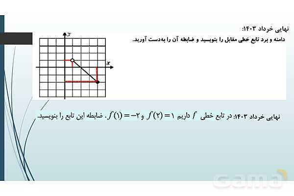 پاور ریاضی دهم فصل 5 درس 2: دامنه و برد توابع - پیش نمایش