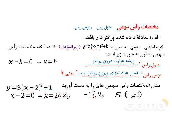 پاورپوینت آموزش ریاضی دهم | سهمی- پیش نمایش