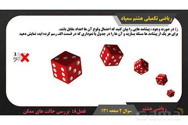 پاور حل سوال 2 صفحه 131 ریاضی تکمیلی هشتم تیزهوشان - پیش نمایش