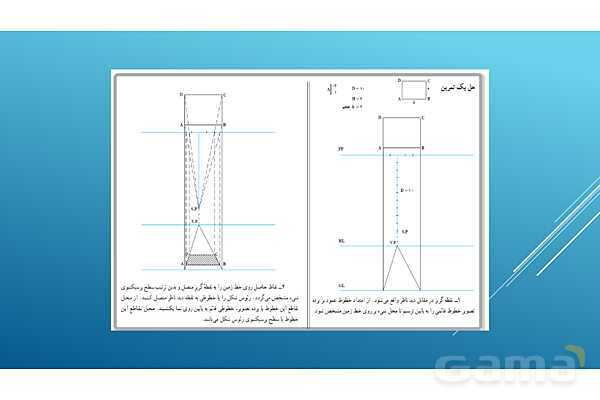 پاور ترسیم پرسپکتیو خطی و پلان علم مناظر و مرایا دهم- پیش نمایش