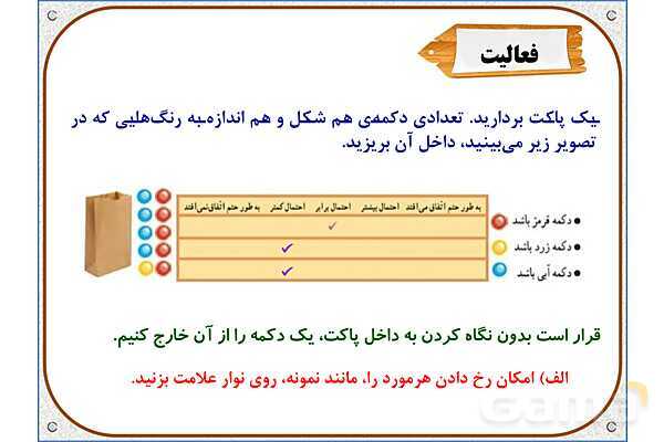 پاورپوینت ریاضی پنجم دبستان | فصل 7: احتمال- پیش نمایش