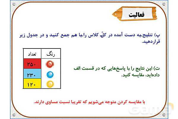 پاورپوینت ریاضی پنجم دبستان | فصل 7: احتمال- پیش نمایش