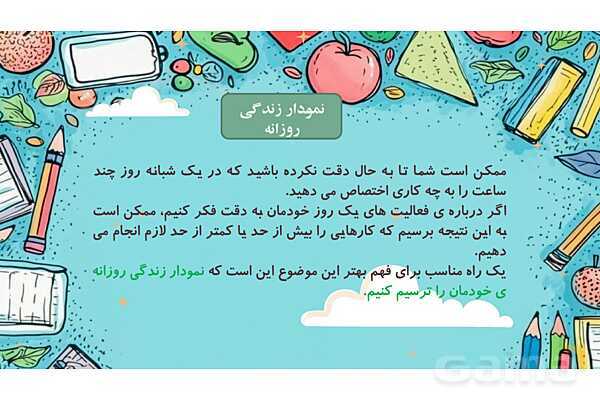 پاور درس 13 مطالعات ششم | برنامه روزانه متعادل- پیش نمایش