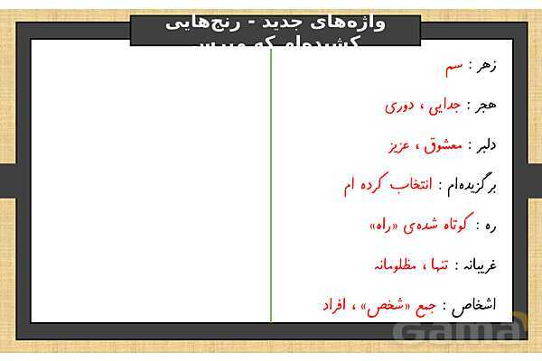 پاورپوینت درس 9 فارسی ششم | رنج هایی کشیده ام که مپرس- پیش نمایش