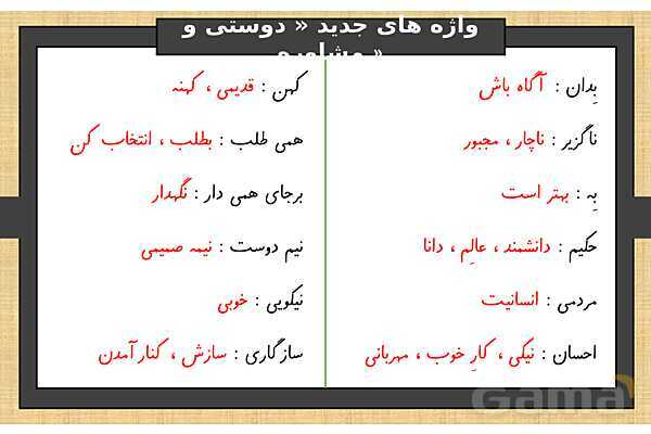پاورپوینت درس 12 فارسی ششم | دوستی و مشاوره- پیش نمایش