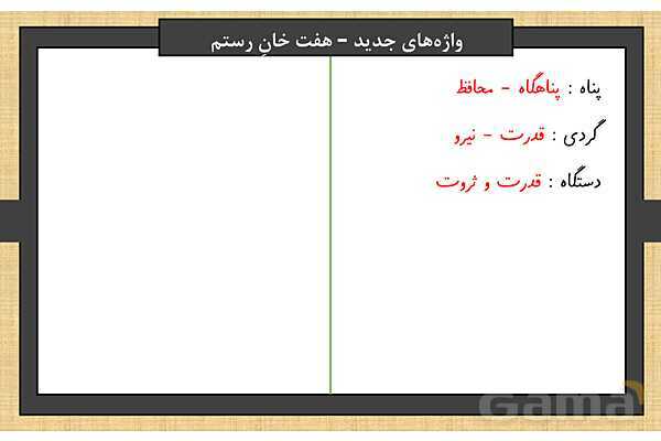 پاور درس 5 فارسی ششم | هفت خان رستم- پیش نمایش