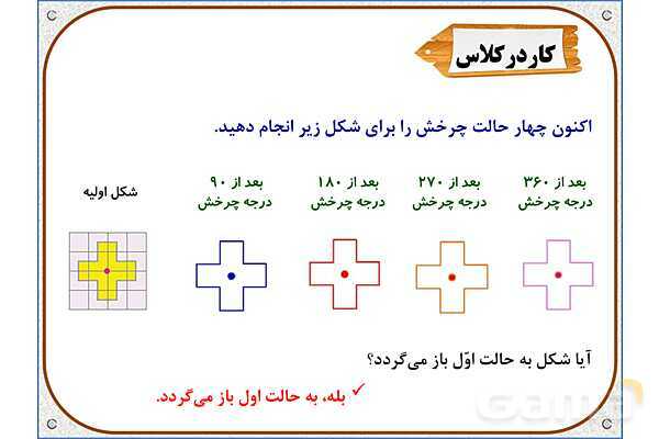 پاور ریاضی ششم دبستان | فصل 4: دوران- پیش نمایش