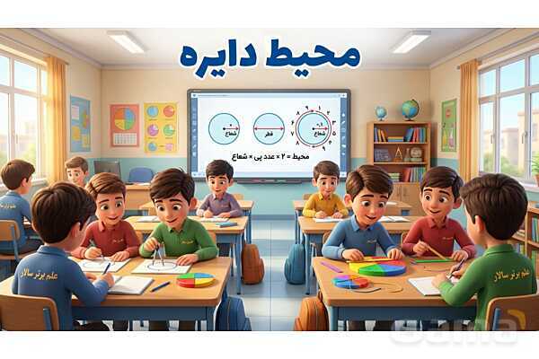 پاورپوینت تدریس تیزهوشانی «محیط دایره» پایه پنجم