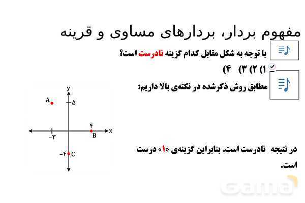پاورپوینت تدریس تیزهوشانی «مفهوم بردار، بردارهای مساوی و قرینه» پایه هفتم- پیش نمایش