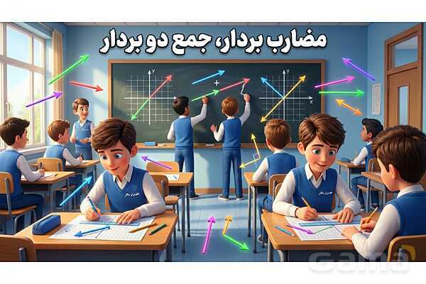 پاورپوینت تدریس تیزهوشانی «مضارب بردار، جمع دو بردار» پایه هفتم- پیش نمایش
