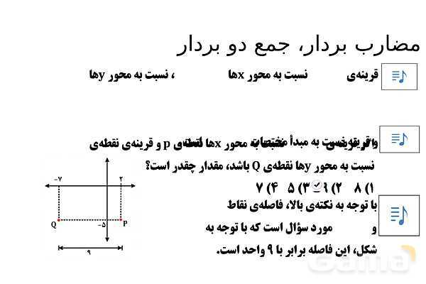پاورپوینت تدریس تیزهوشانی «مضارب بردار، جمع دو بردار» پایه هفتم- پیش نمایش