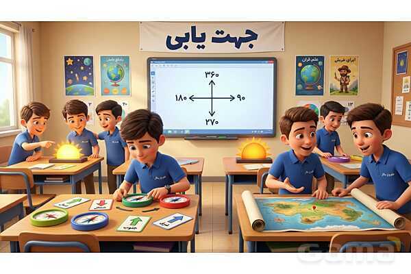 پاورپوینت تدریس تیزهوشانی «جهت‌یابی» پایه ششم و نهم