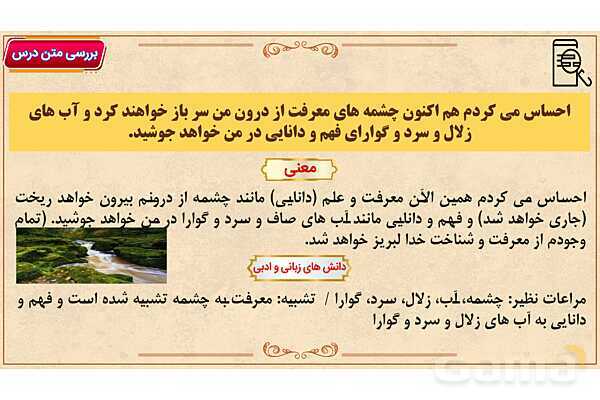 پاور آموزشی درس 2 فارسی هفتم | چشمه معرفت- پیش نمایش