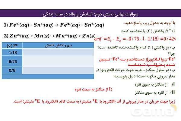 پاور مجموعه سوالات نهایی فصل دوم شیمی دوازدهم- پیش نمایش