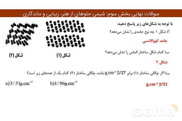 پاور مجموعه سوالات نهایی فصل سوم شیمی دوازدهم- پیش نمایش