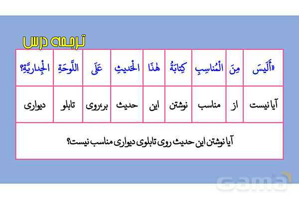 پاور قواعد، تمارین و ترجمه درس 2 عربی دهم انسانی- پیش نمایش