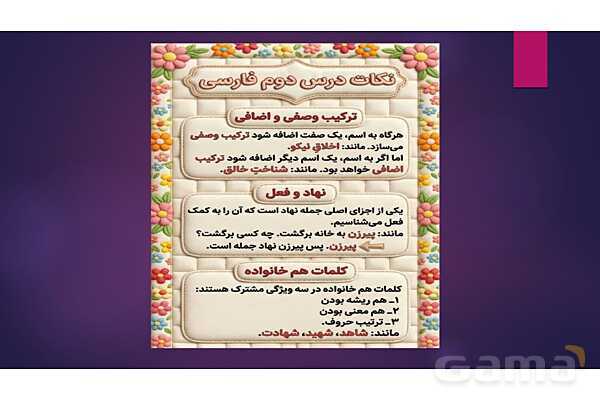 پاور نکات آموزشی فارسی ششم - پیش نمایش
