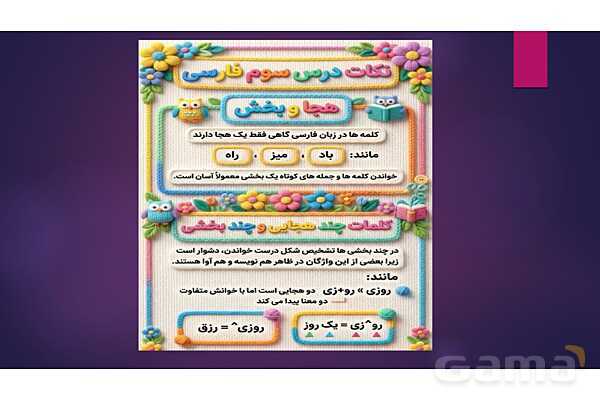 پاور نکات آموزشی فارسی ششم - پیش نمایش