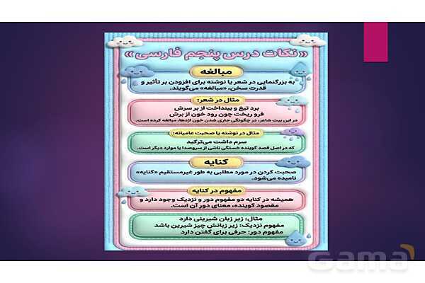 پاور نکات آموزشی فارسی ششم - پیش نمایش