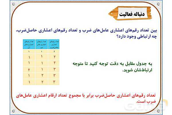 پاورپوینت ریاضی پنجم دبستان | فصل 5: ضرب عددهای اعشاری- پیش نمایش