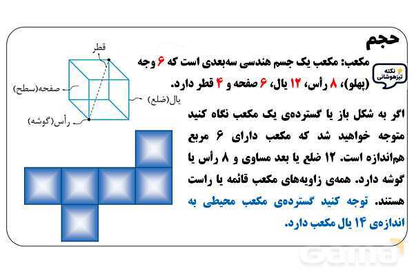 پاور تدریس ریاضی پنجم تیزهوشانی | حجم- پیش نمایش