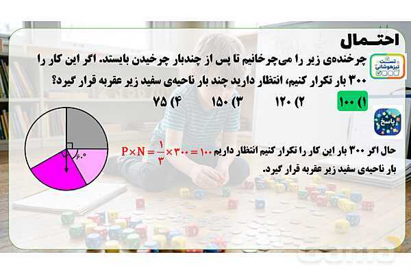 پاور تدریس ریاضی هفتم تیزهوشانی | احتمال- پیش نمایش