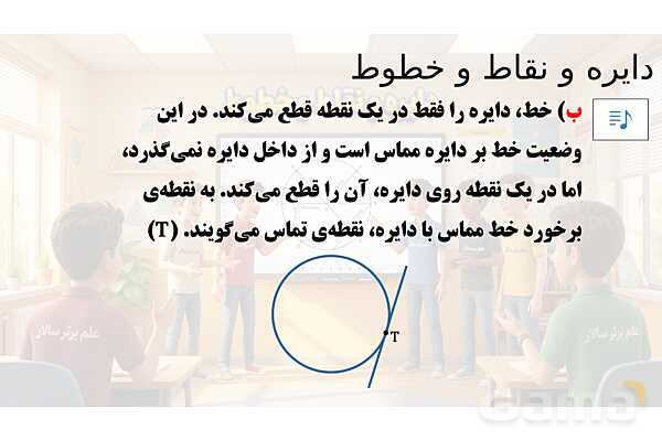 پاور تدریس تیزهوشانی ریاضی هشتم | دایره و نقاط و خطوط- پیش نمایش