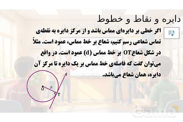 پاور تدریس تیزهوشانی ریاضی هشتم | دایره و نقاط و خطوط- پیش نمایش
