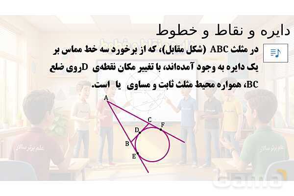 پاور تدریس تیزهوشانی ریاضی هشتم | دایره و نقاط و خطوط- پیش نمایش