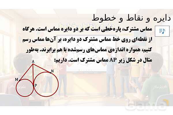 پاور تدریس تیزهوشانی ریاضی هشتم | دایره و نقاط و خطوط- پیش نمایش