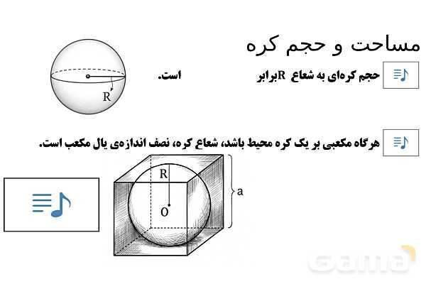  پاور تدریس تیزهوشانی ریاضی نهم | مساحت و حجم کره- پیش نمایش