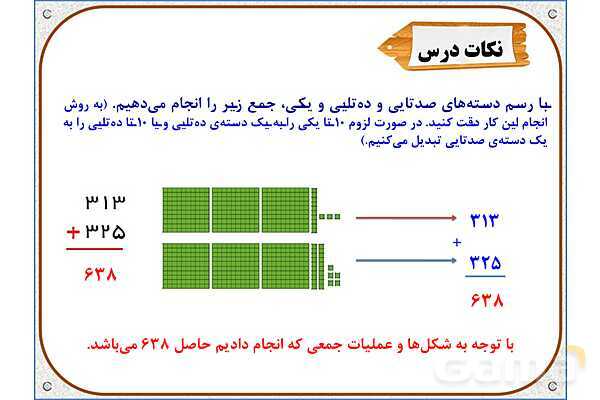 پاور ریاضی دوم دبستان | فصل 6: جمع در جدول ارزش مکانی- پیش نمایش