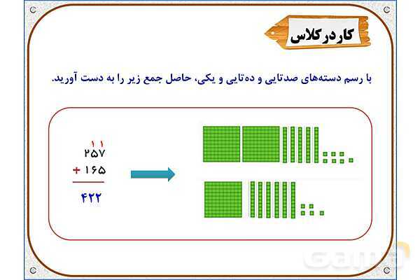 پاور ریاضی دوم دبستان | فصل 6: جمع در جدول ارزش مکانی- پیش نمایش