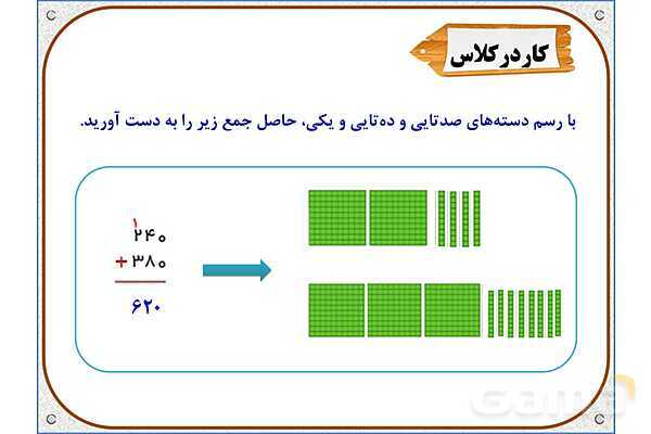 پاور ریاضی دوم دبستان | فصل 6: جمع در جدول ارزش مکانی- پیش نمایش