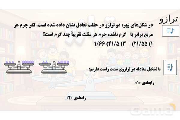 پاور تدریس تیزهوشانی ریاضی ششم | ترازو و معادله- پیش نمایش