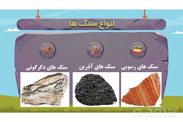 پاور درس 6 علوم چهارم ابتدایی: سنگ‌ها- پیش نمایش