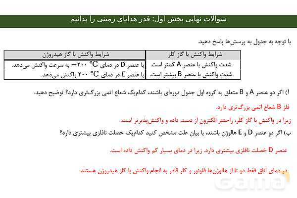 مجموعه سوالات نهایی فصل اول شیمی یازدهم با جواب - پیش نمایش