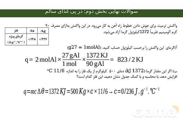 پاورپوینت مجموعه سوالات نهایی فصل دوم شیمی یازدهم با جواب- پیش نمایش