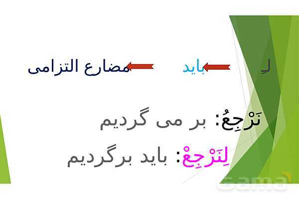 پاور  قواعد درس ششم عربی یازدهم | ترجمه فعل مضارع- پیش نمایش