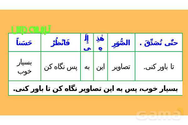 پاور درس سوم عربی دهم- پیش نمایش
