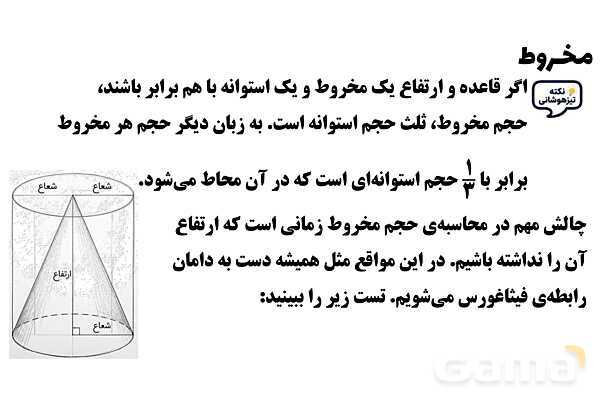  پاور تدریس تیزهوشانی ریاضی نهم | مخروط- پیش نمایش