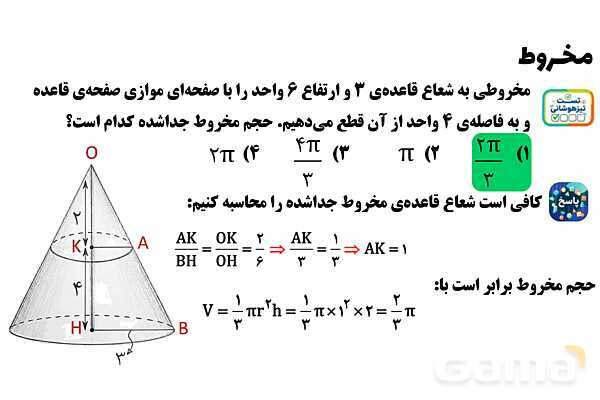  پاور تدریس تیزهوشانی ریاضی نهم | مخروط- پیش نمایش
