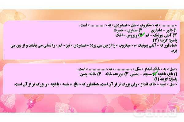 پاورپوینت سوالات هوش کلامی (روابط واژه‌ها)- پیش نمایش