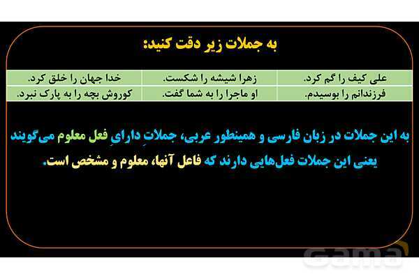پاورپوینت عربی دهم: فعل مجهول ماضی و مضارع- پیش نمایش
