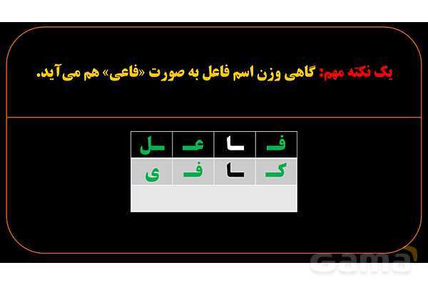 پاورپوینت عربی دهم: اسم فاعل و اسم مفعول ثلاثی مزید- پیش نمایش