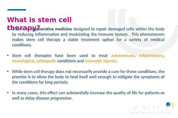 پاورپوینت درمان با سلول‌های بنیادی (Stem cell therapy)- پیش نمایش