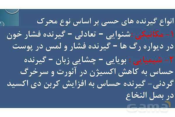 پاورپوینت خلاصه فصل 2 زیست یازدهم؛ حواس- پیش نمایش